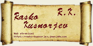 Raško Kušnorjev vizit kartica